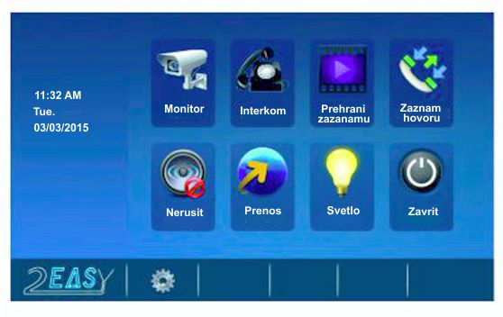 Dveřní monitor, dotyková obrazovka TFT 7"