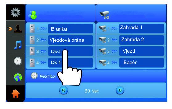 Dveřní monitor PM-D275TMD, paměť, dotyková obrazovka TFT 7"