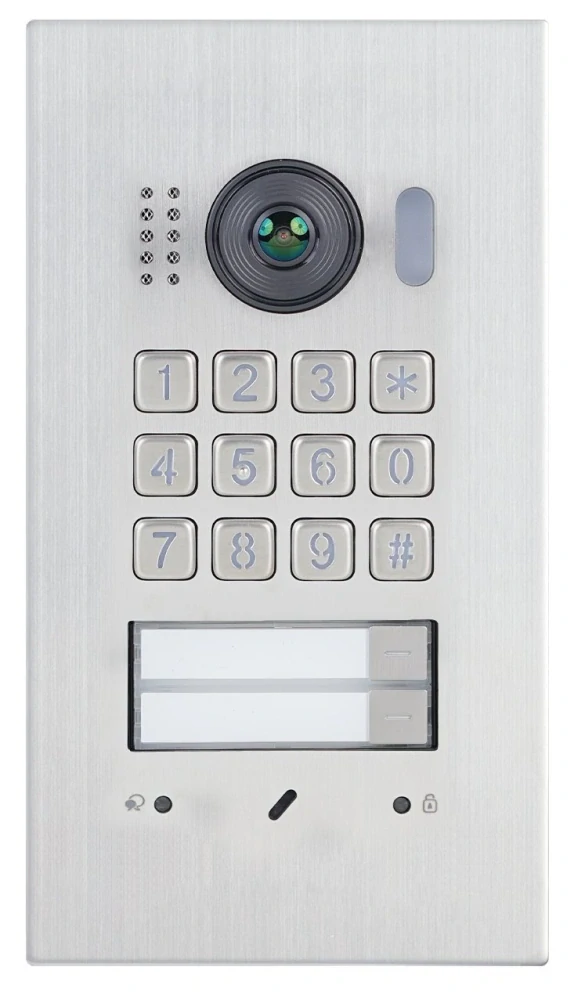 Dveřní stanice PC-D2D13F-IDK s možností instalace 1 až 4 zvonkových tlačítek