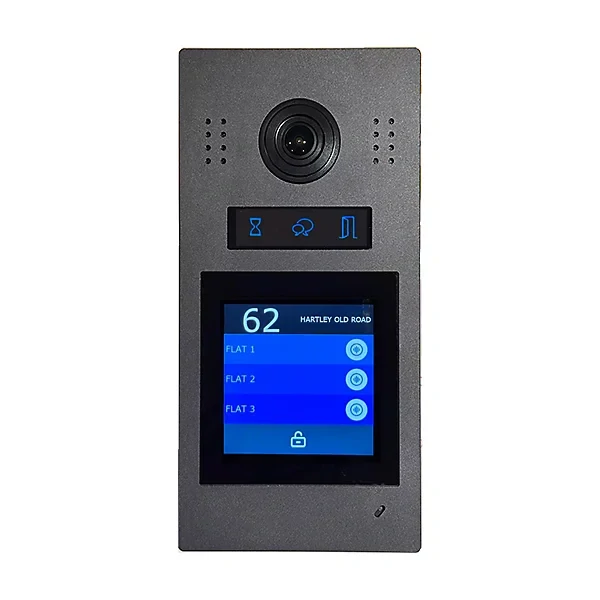 Dveřní stanice PC-D2D24 s možností instalace 1 až 4 zvonkových tlačítek, povrchová montáž