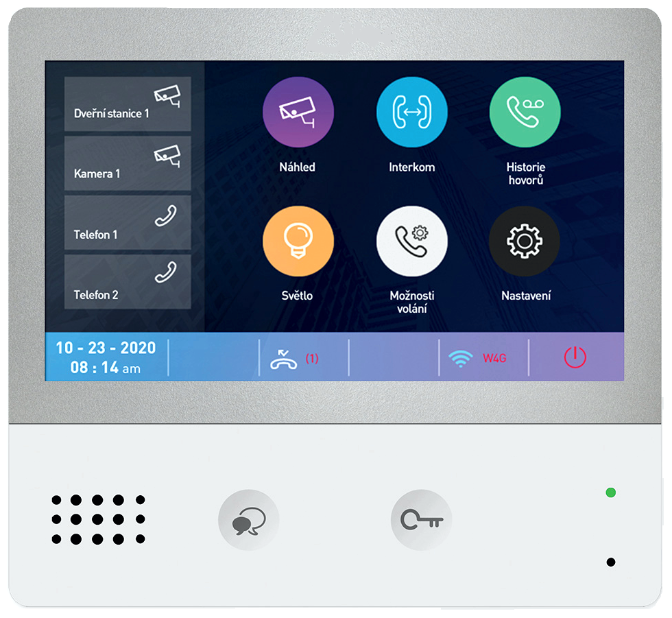 Bytový monitor PM-D277TMW, obrazová paměť, dotyková 7" obrazovka, WiFi, CZ