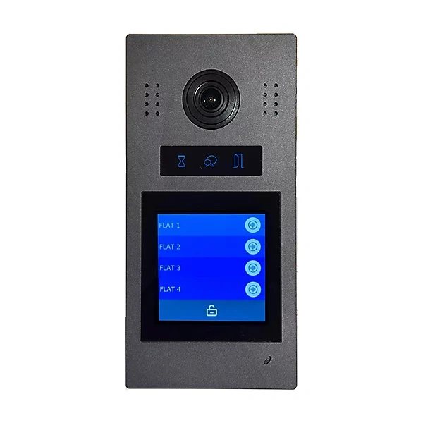 Dveřní stanice PC-D2D24 s možností instalace 1 až 4 zvonkových tlačítek, povrchová montáž